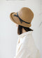 Womens Packable Straw Cloche Hat with Ribbon Band
