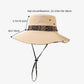 Wide Brim Sun Hat with Adjustable Chin Strap Decorative Band Casual Headwear