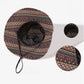 Wide Brim Sun Hat with Adjustable Chin Strap Decorative Band Casual Headwear