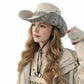 Wide Brim Sun Hat with Adjustable Chin Strap Decorative Band Casual Headwear