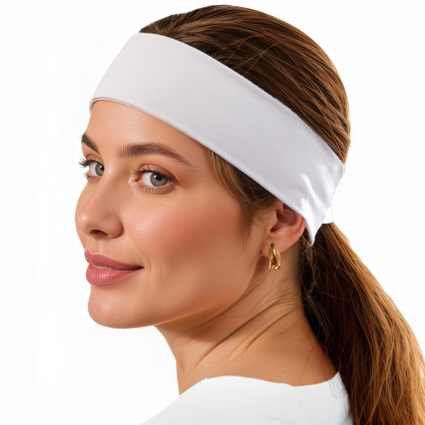 Wide Stretch Sports Headband Soft Elastic Fabric Comfortable Secure Fit Hair Accessory