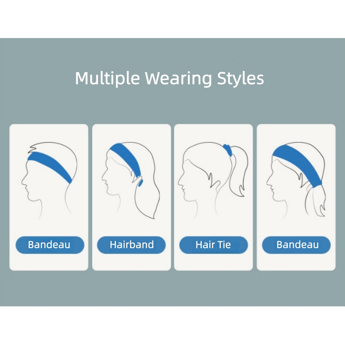 Wide Stretch Sports Headband Soft Elastic Fabric Comfortable Secure Fit Hair Accessory