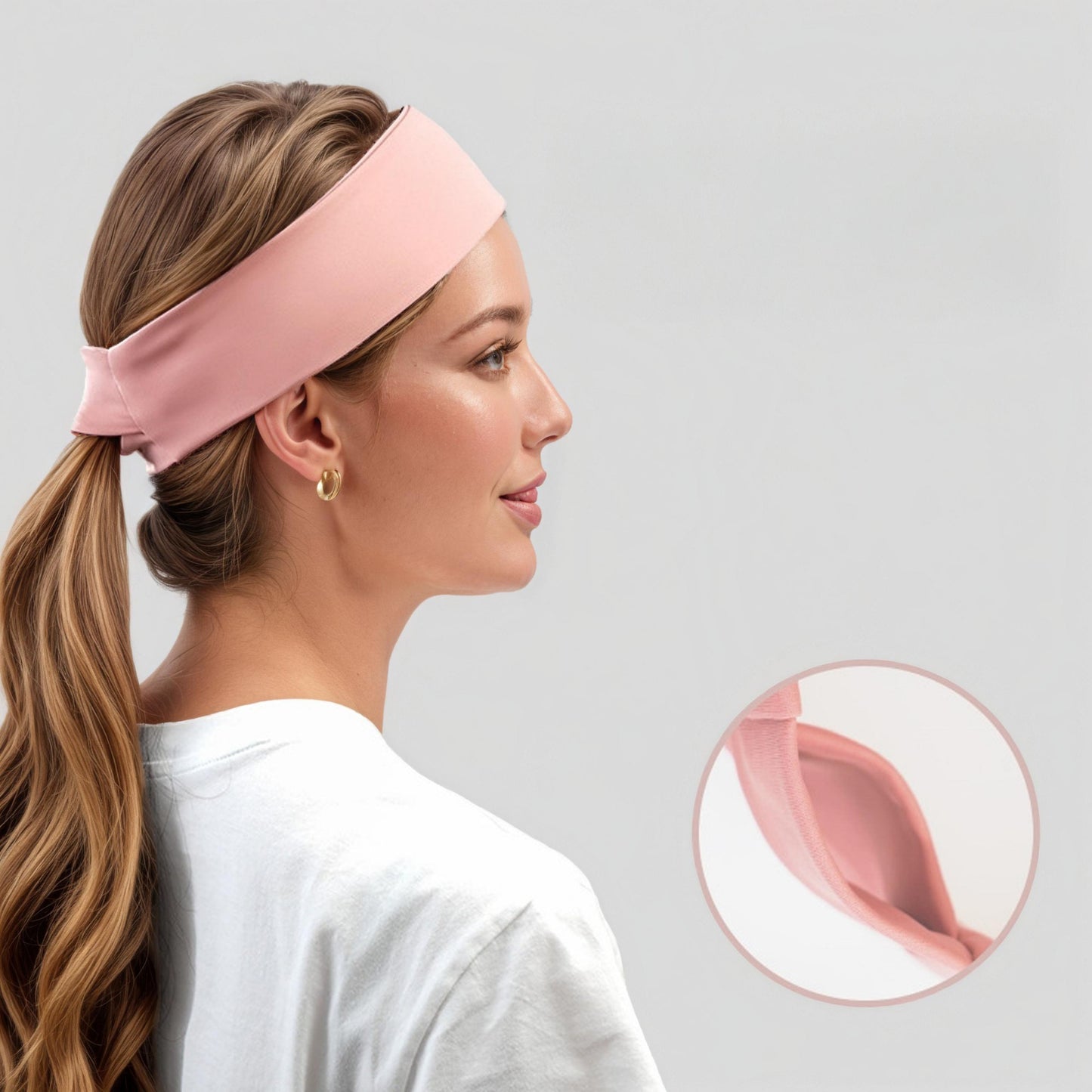 Wide Stretch Sports Headband Soft Elastic Fabric Comfortable Secure Fit Hair Accessory