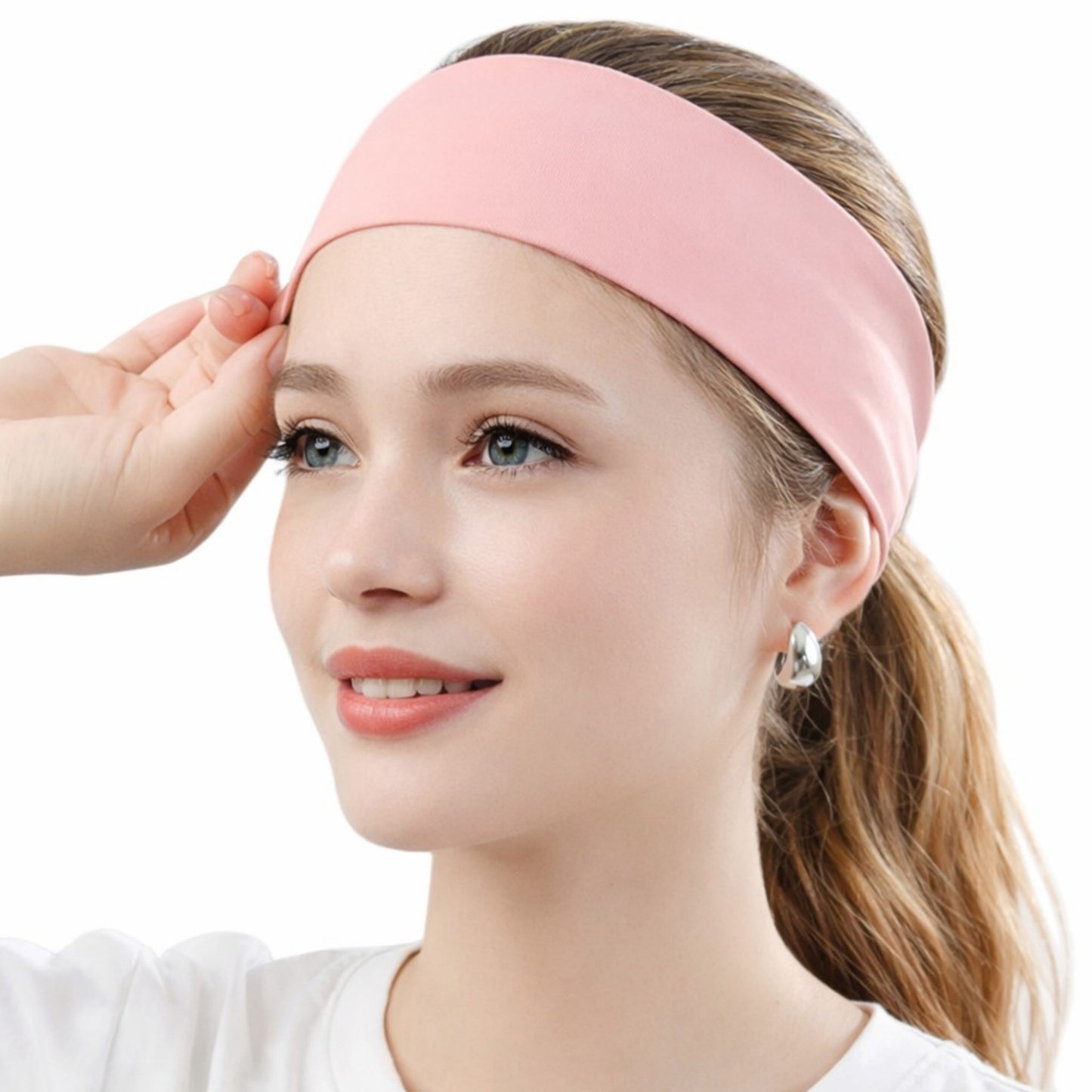 Wide Stretch Sports Headband Soft Elastic Fabric Comfortable Secure Fit Hair Accessory