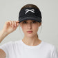 Denim Visor Hat with Curved Brim Adjustable Back Bow Accent Casual Headwear