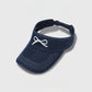Denim Visor Hat with Curved Brim Adjustable Back Bow Accent Casual Headwear