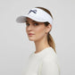 Denim Visor Hat with Curved Brim Adjustable Back Bow Accent Casual Headwear