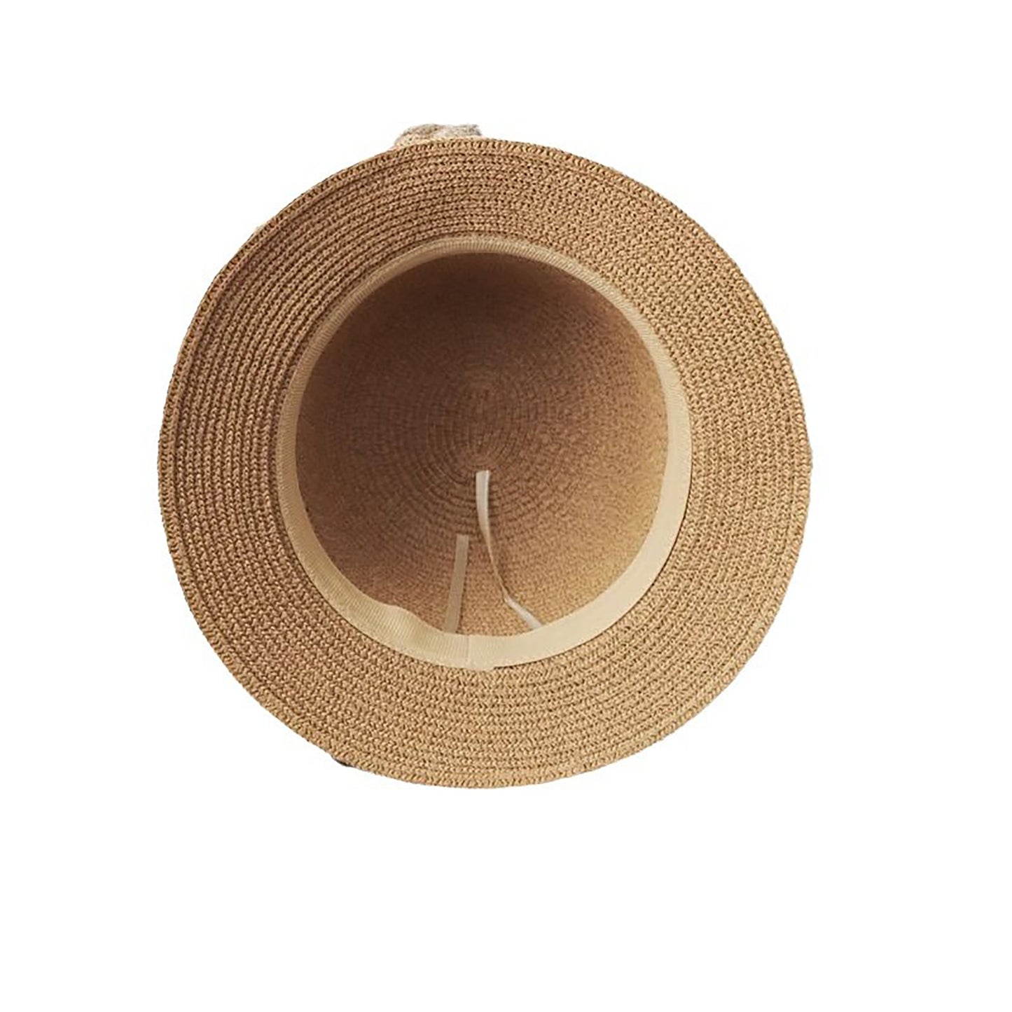 Straw Cloche Sun Hat with Wide Brim and Decorative Bow
