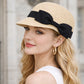 Woven Straw Visor Hat with Bow Detail Breathable Lightweight