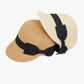 Woven Straw Visor Hat with Bow Detail Breathable Lightweight