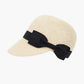 Woven Straw Visor Hat with Bow Detail Breathable Lightweight