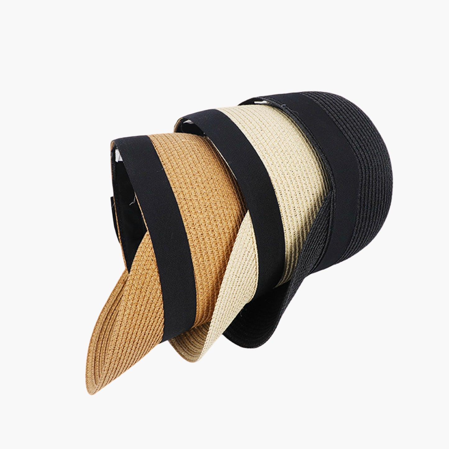 Woven Straw Visor Hat with Bow Detail Breathable Lightweight