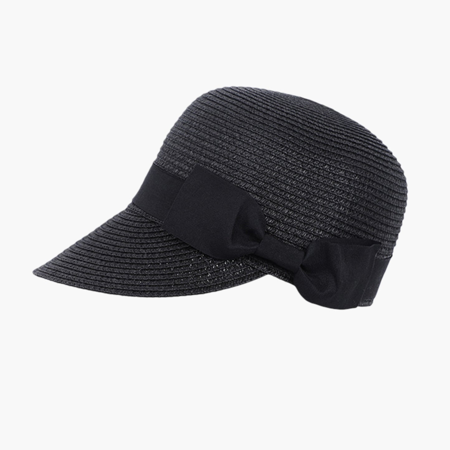 Woven Straw Visor Hat with Bow Detail Breathable Lightweight