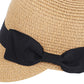 Woven Straw Visor Hat with Bow Detail Breathable Lightweight
