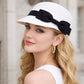 Woven Straw Visor Hat with Bow Detail Breathable Lightweight