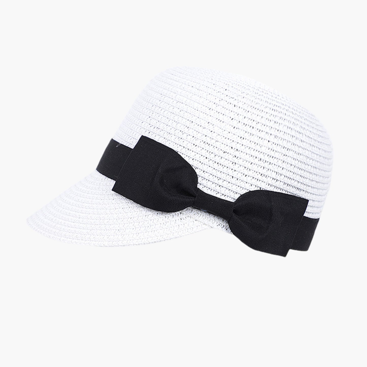 Woven Straw Visor Hat with Bow Detail Breathable Lightweight