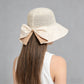 Wide Brim Sun Hat with Breathable Weave and Bow Detail