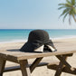 Wide Brim Sun Hat with Breathable Weave and Bow Detail