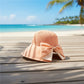 Wide Brim Sun Hat with Breathable Weave and Bow Detail
