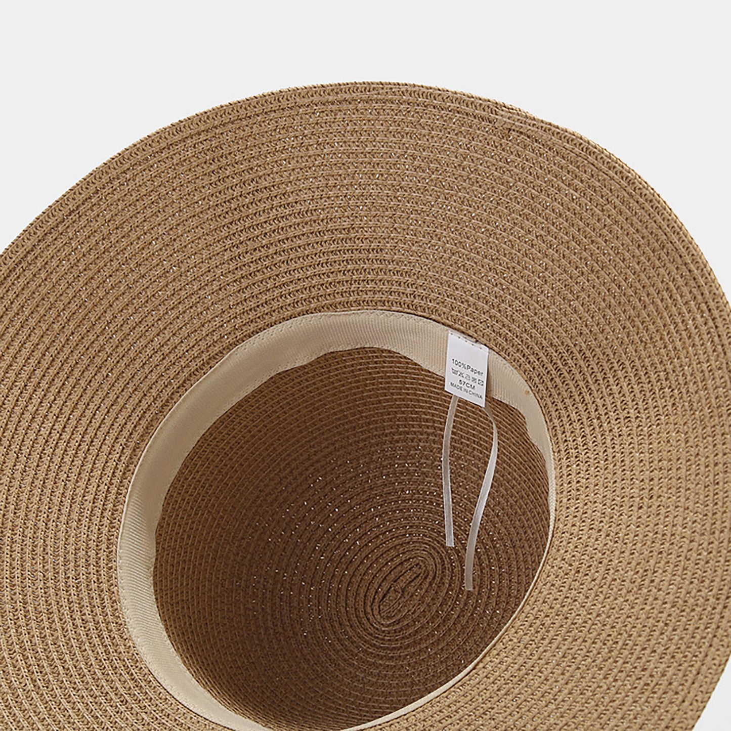 Wide Brim Straw Sun Hat with Ribbon Bow Lightweight Packable Design