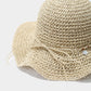 Woven Straw Sun Hat with Beaded Band and Floppy Brim