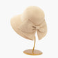 Wide Brim Straw Sun Hat with Oversized Bow Detail and Adjustable Inner Band