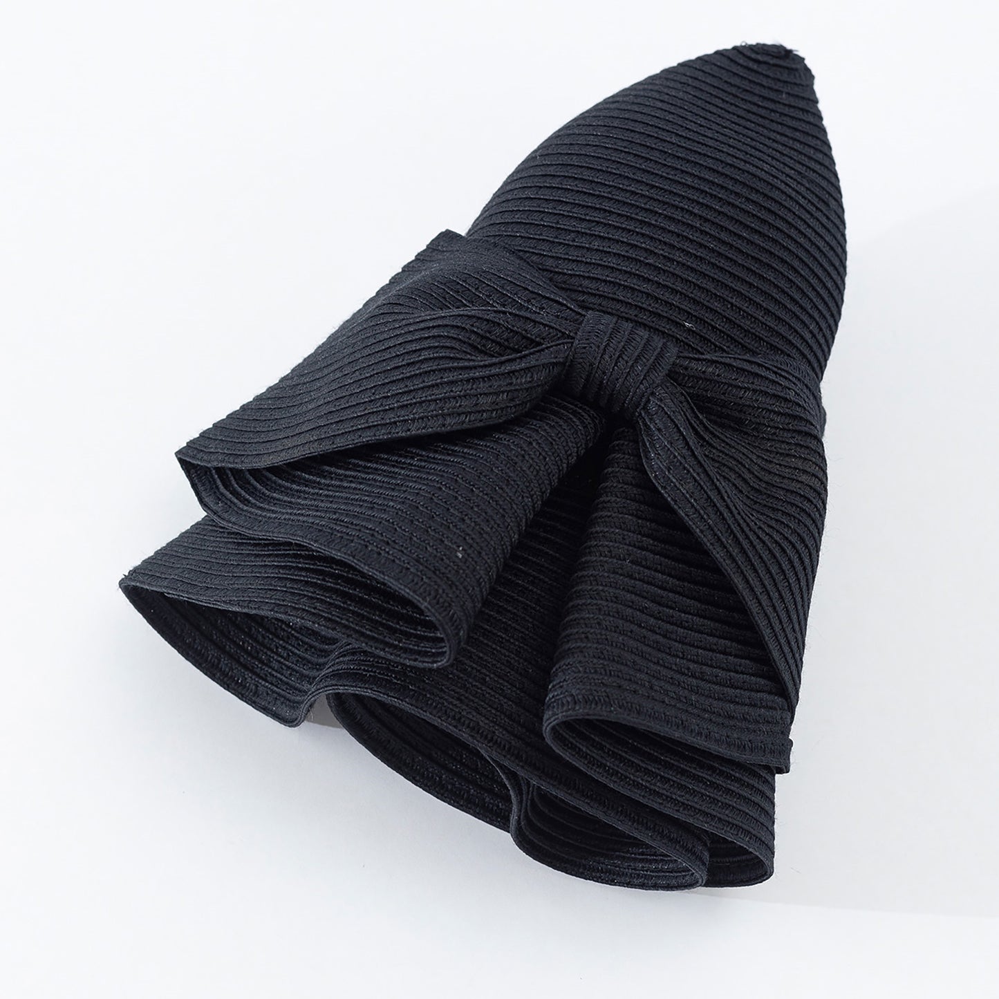 Wide Brim Straw Sun Hat with Oversized Bow Detail and Adjustable Inner Band