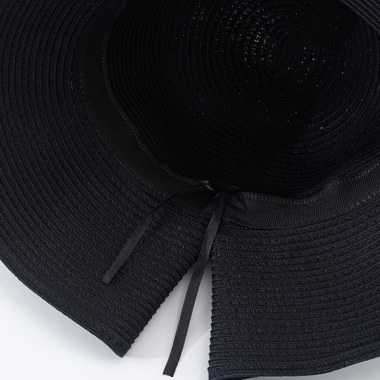 Wide Brim Straw Sun Hat with Oversized Bow Detail and Adjustable Inner Band