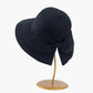 Wide Brim Straw Sun Hat with Oversized Bow Detail and Adjustable Inner Band