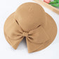 Wide Brim Straw Sun Hat with Oversized Bow Detail and Adjustable Inner Band