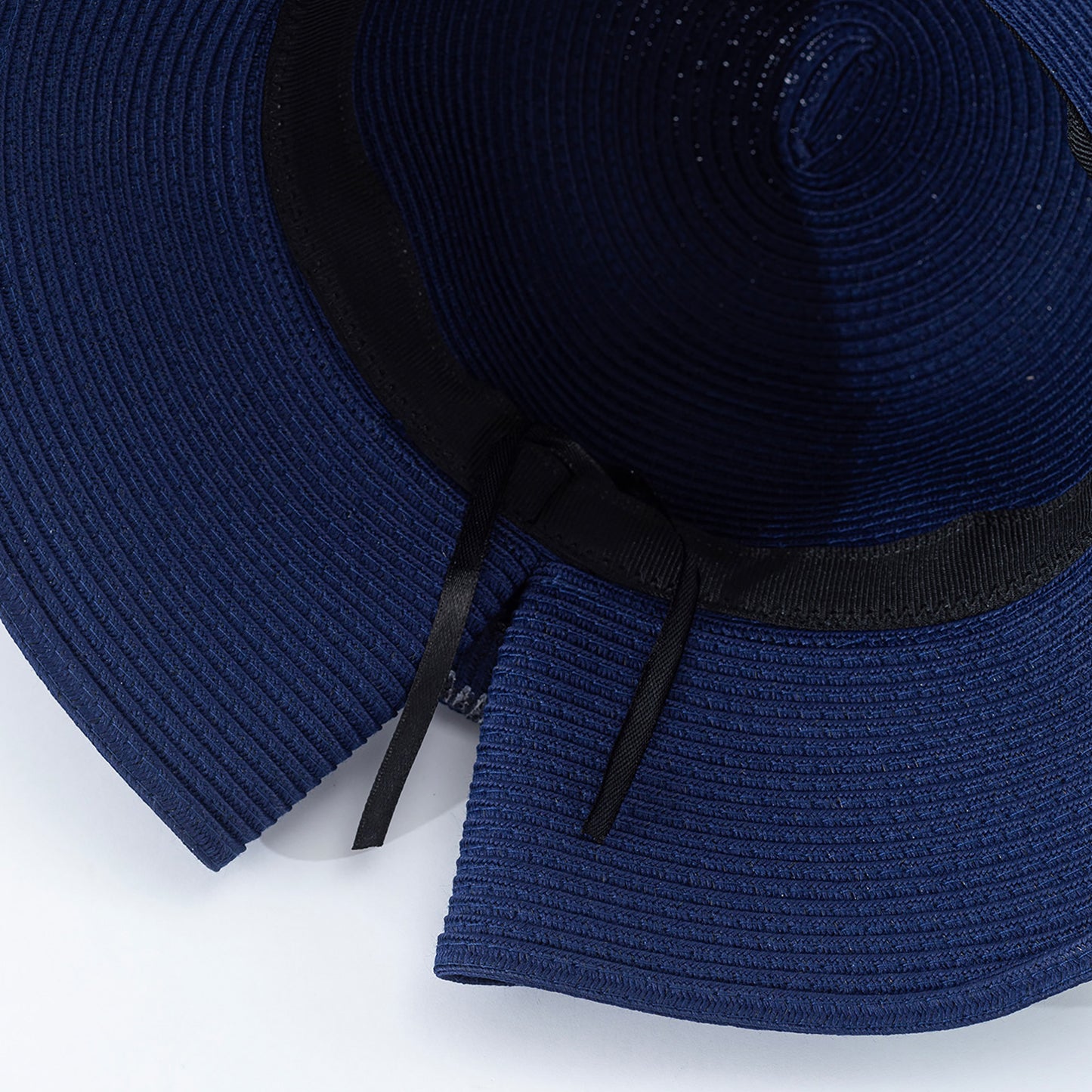 Wide Brim Straw Sun Hat with Oversized Bow Detail and Adjustable Inner Band