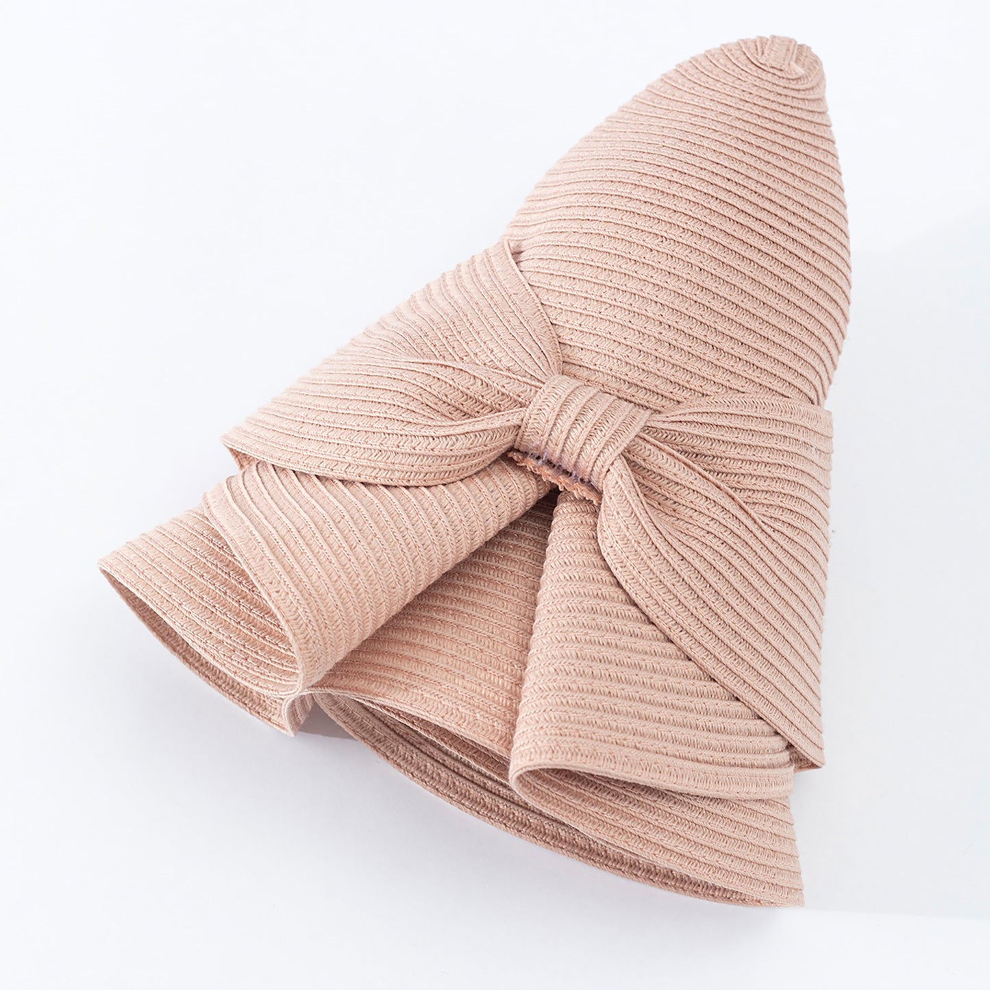 Wide Brim Straw Sun Hat with Oversized Bow Detail and Adjustable Inner Band