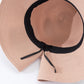 Wide Brim Straw Sun Hat with Oversized Bow Detail and Adjustable Inner Band