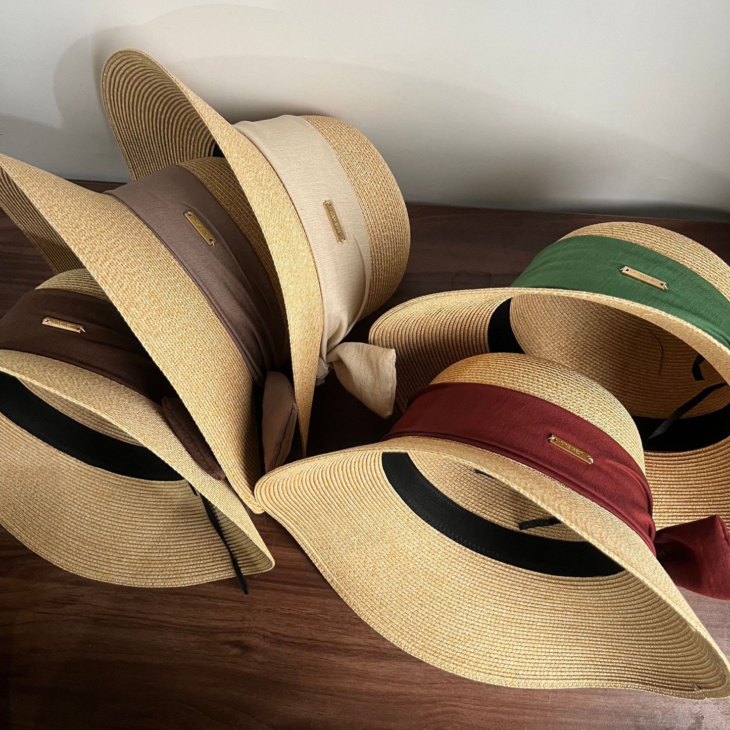 Straw Sun Hat with Fabric Bow Detail Lightweight Summer Hat
