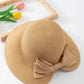 Elegant Straw Sun Hat with Soft Bow Detail