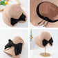 Elegant Straw Sun Hat with Soft Bow Detail