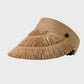 Wide Brim Straw Fringe Sun Visor with Adjustable Elastic Back