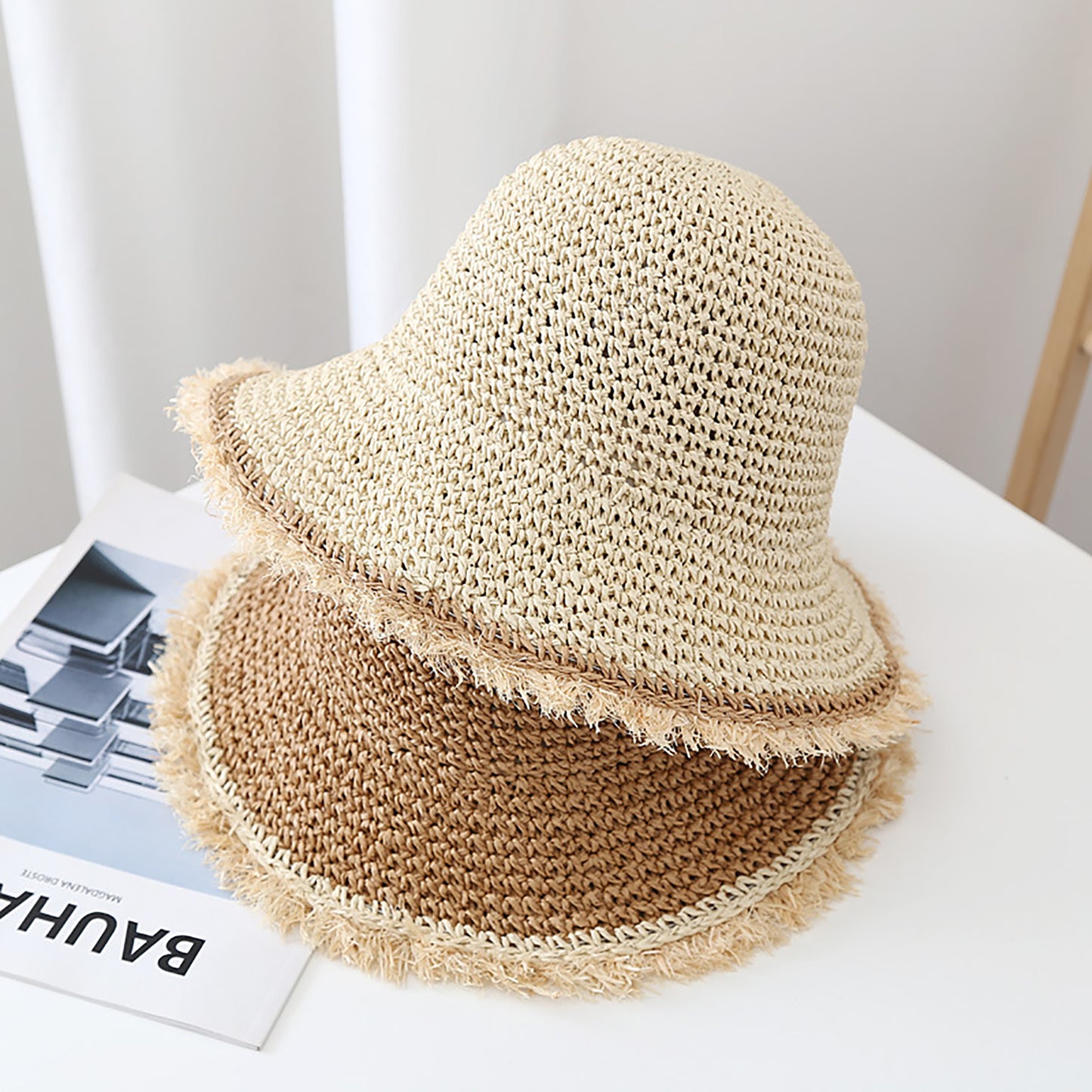 Packable Straw Sun Hat Breathable Summer Beach Travel Hat