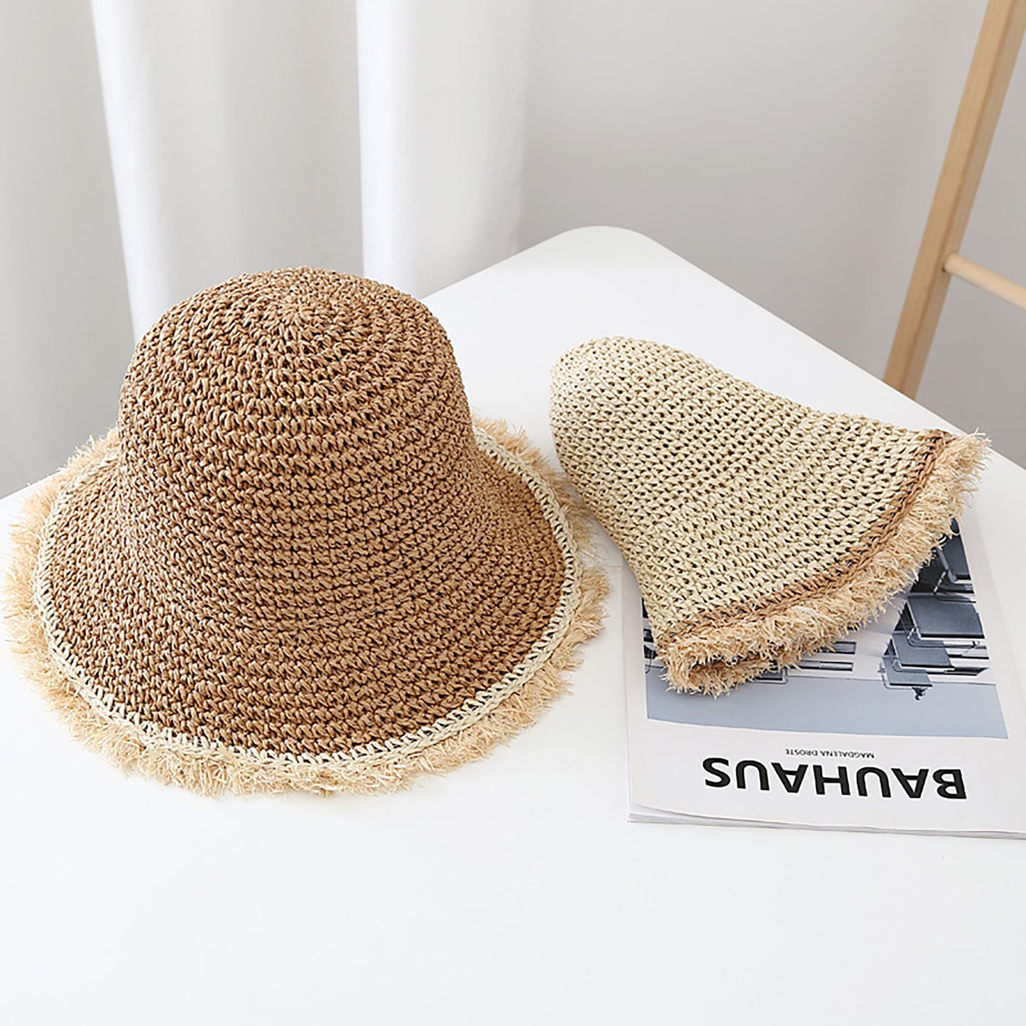 Packable Straw Sun Hat Breathable Summer Beach Travel Hat