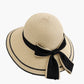 Straw Sun Hat with Bow Detail Lightweight Breathable Summer Beach Hat