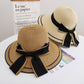 Straw Sun Hat with Bow Detail Lightweight Breathable Summer Beach Hat