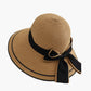Straw Sun Hat with Bow Detail Lightweight Breathable Summer Beach Hat