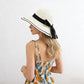 Straw Sun Hat with Bow Detail Lightweight Breathable Summer Beach Hat