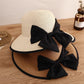 Wide Brim Straw Sun Hat with Bow Detail Summer Protection