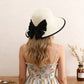Wide Brim Straw Sun Hat with Bow Detail Summer Protection
