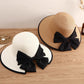 Wide Brim Straw Sun Hat with Bow Detail Summer Protection