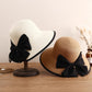 Wide Brim Straw Sun Hat with Bow Detail Summer Protection