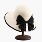 Wide Brim Straw Sun Hat with Bow Detail Summer Protection