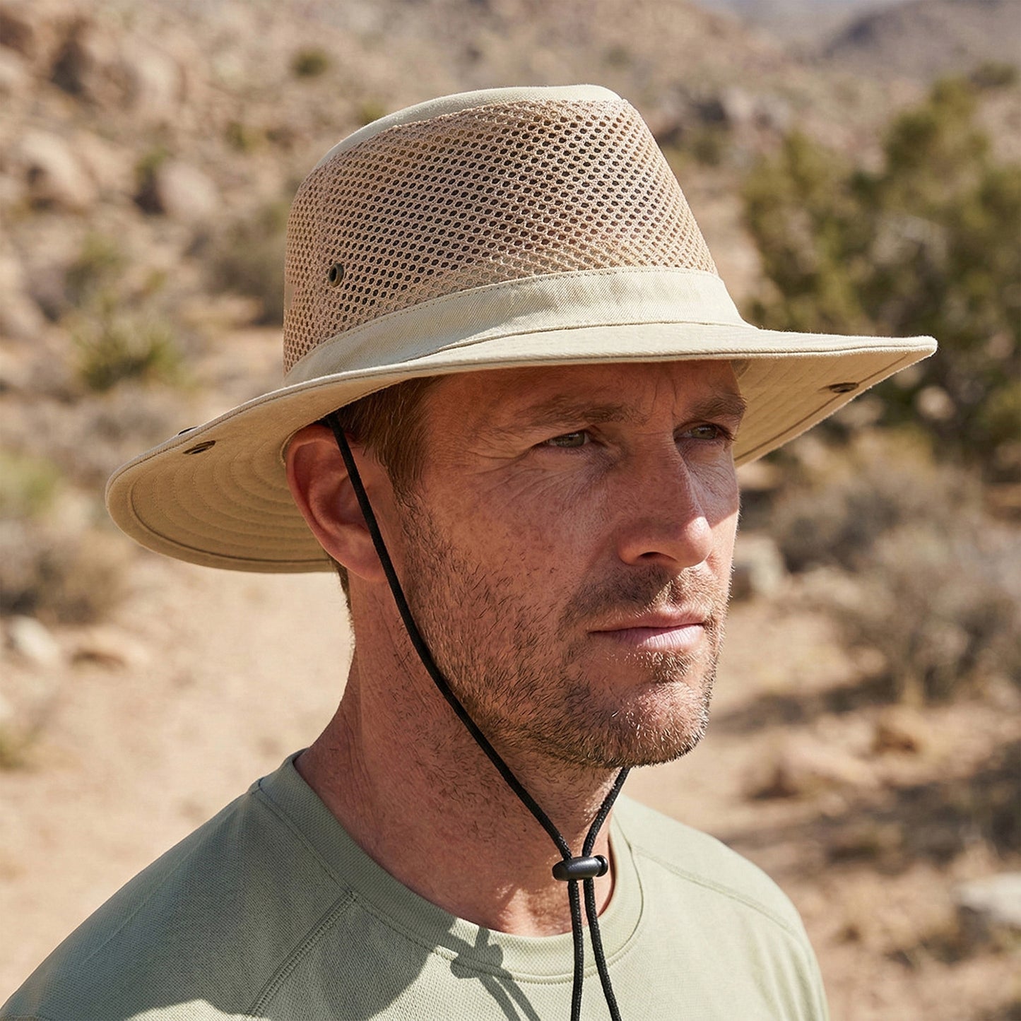 Wide Brim Mesh Sun Hat Lightweight Breathable Outdoor Fishing Hiking Safari Hat