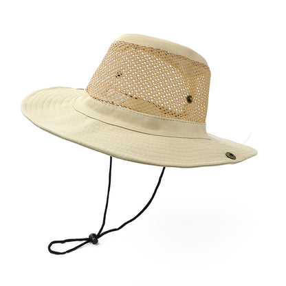 Wide Brim Mesh Sun Hat Lightweight Breathable Outdoor Fishing Hiking Safari Hat
